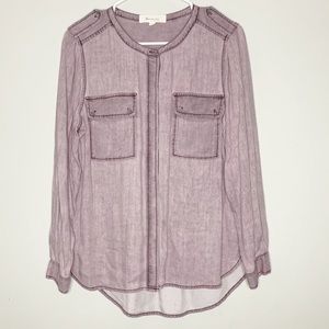 Two by Vince Camuto Faded Purple Button Down Top